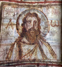 Иисус Христос 
фреска в катакомбах Commodilla, 4 в.
