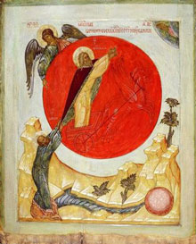 Ascension of Prophet Elijah 
Novgorod, 15 c.