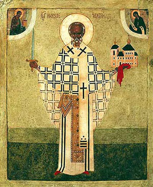 St Nicholas, icon, Nun Iuliania (Sokolova)