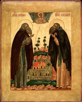 Sts Zosima & Savatiy, icon, Nun Iuliania (Sokolova)
