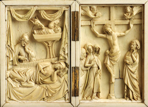 Ivory diptych: 'Nativity' and 'Crucifixion'